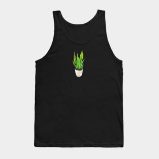 Potted Snake plant Sansevieria Watercolor botanical illustration Tank Top